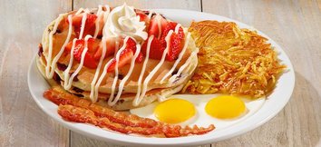 Denny's red, white and blue pancakes