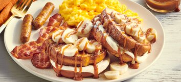 Denny's Salted Caramel Banana French Toast Slam