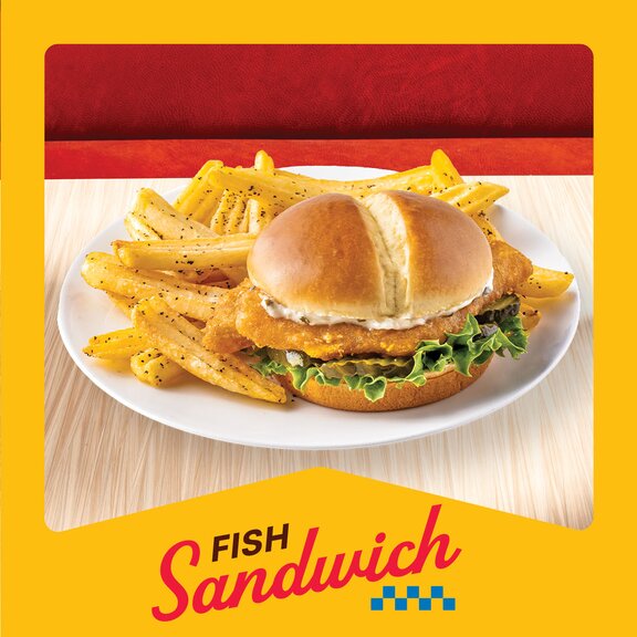 Denny's Fish Sandwich with Fries